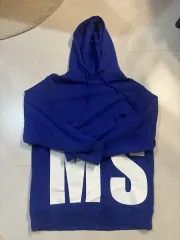 MSGM マキシ ロゴ コットン フーディー コバルト ブルーのサムネイル