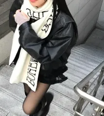 BOHEMSEO ボヘミアンソウル JACQUARD KINT MUFFLER BLACK&IVORのサムネイル