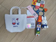 まとめ) ミッフィー ミニ トートバッグ ポーチ キーホルダー フルーツ ストラップ キーホルダー