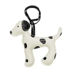 【新品】 [tonecraft] 犬モチーフ バッグチャーム PUレザー マイクロファイバーレザー ドッグ キーホルダー かわいい バッグアクセサリー (ホワイト)