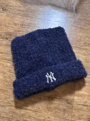 カリナ 帽子 MLB NEW YORK ヤンキース ブークレ ビーニー ネイビー ニット帽子 ユニセックス帽子