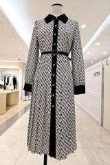 定価14万 エリザベッタフランキ ボウタイドレスワンピース ロゴ 38