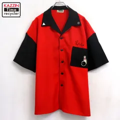 80s vintage 開襟 2トーン チェーンステッチ ボーリングシャツ メンズ XL~サイズ相当 ビッグサイズ オーバーサイズ