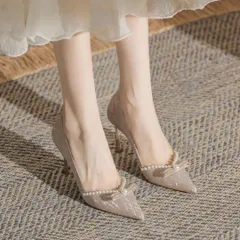人気商品 上質な輝き ヒール8cm 結婚式/パーティーに最適 上品なデザインのパンプス