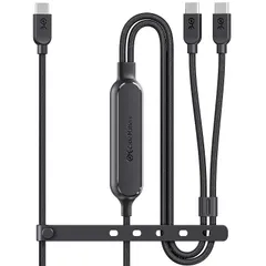 【新品】 Cable Matters 2-IN-1 140W USB-C ケーブル 1.8m、140W 急速充電 Type-C オス デュアルオス 二股ケーブル MacBook Pro XPS iPad iPhone対応 1
