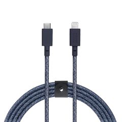 【新品】 NATIVE UNION [ネイティブユニオン] Belt Cable USB-C to ライトニング データ同期 急速充電ケーブル [MFi認証] iPhone/iPad対応 (3メートル)(Indigo) 0