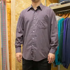 Perry Ellis Portfolio 90's Stripe Tuck Shirt【About M】 メンズ 古着 シャツ ペリーエリス アメリカ古着 90s 80s