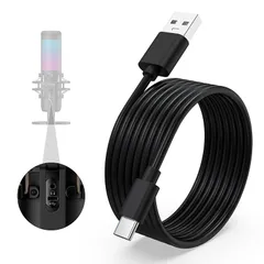 【新品】 Arzweyk USB Type C データ充電ケーブルコード HyperX QuadCast 2、SoloCast、QuadCast S USBコンデンサーゲーミングマイク、TONOR TC30、Elgato Wave 3マイク 10フィート 0
