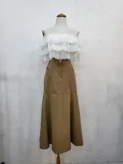 ベージュ ロング スカート F