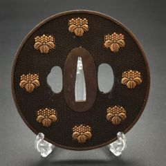日本刀装具 刀鍔 竹林七賢図 OS18 銅地 金工 細工 鍔 つば 居合用 刀剣