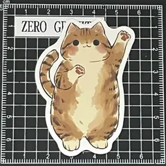 K515　ゆるふわ猫防水ステッカー ZEROGRAVITY