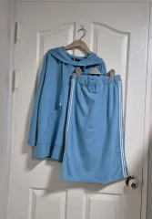 新品 エルELLE フラッシュド ブルー トレーナー セットアップ