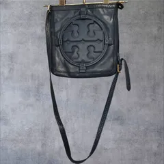 トリーバーチ アマンダ ショルダーバッグ クロスボディ ネイビー レザー 25cm ロゴ メンテナンス済 希少 10s アーカイブ Tory Burch Navy Leather Shoulder Crossbody Bag Archive 25cmサイズ相当