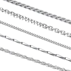 【新品】 [Silvora] シルバー925 ネックレス チェーンのみ レディース 細め チェーンネックレス 長さ45～55cm (45cm) 幅1mm アクセサリー 0のサムネイル