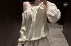maison celon off shoulder chiffon blouse - メルカリ