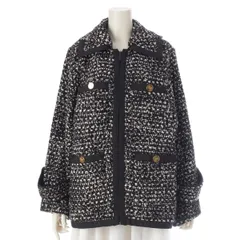 グレース クラス 23AW ツ ウール コットン混 ツイードフーディー ステンカラーコート アウター 02233 69103 ブラック ホワイト ゴールド 36【中古】のサムネイル