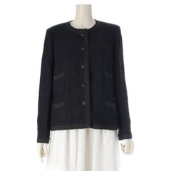 美品】シャネル ココボタン シルク ノーカラージャケット 38ブラック