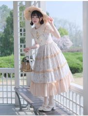 新品】シェルマカロン バイカラーリボンシャーリングロングワンピ FREE