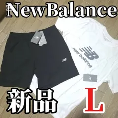 【夏前限定SALE】新品　New Balance　ニューバランス　メンズ　上下セット　Tシャツ　ハーフパンツ　Lサイズ　白　黒　正規品のサムネイル