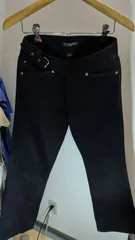 h162◆Polo Jeans Company  RALPH LAURENデニムパンツ◆黒  スリム裾少しワイドベルト付きウエスト70cmのサムネイル
