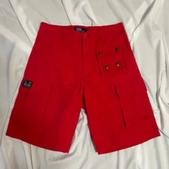 POLO RALPH LAUREN カーゴショートパンツ ポロチノ 赤 5ポケット スナップボタン アシンメトリー