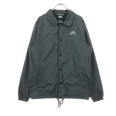 NIKE SB ナイキ エスビー ワンポイントロゴ 長袖 裏メッシュ コーチジャケット M ブラック メンズ 古着
