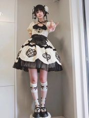 小能熊 ロリィタ 緑タータンチェック 半袖長袖 ワンピース - メルカリ