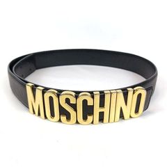 希少 美品 モスキーノ マクドナルド レザー ベルト MOSCHINO イタリア