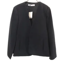 未使用 ZARA ザラ ケープ ジャケット L ブラック レディース 古着