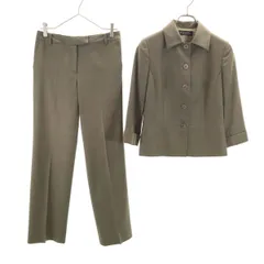 Brooks Brothers ブルックスブラザーズ 5分袖 パンツスーツ 上下 セットアップ 7AR グレージュ レディース 古着のサムネイル
