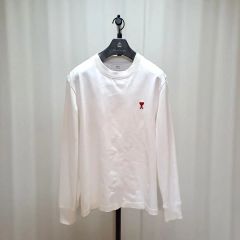 美品】AMI PARIS ロンT アミパリス ハートロゴ 刺繍 ホワイト L - メルカリ