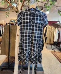 BURBERRY バーバリー ブルーレーベル フランネル チェックカラー 半袖 ワンピース