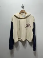 アディダス バイカラー クロップド フードTシャツ L