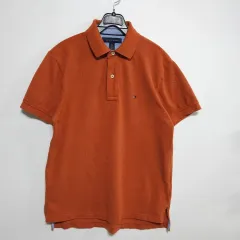 Tommy Hilfiger トミーヒルフィガー 半袖 カラーTシャツ PK Tシャツ オレンジブラウン 90 95