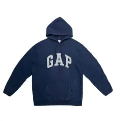 GAP Spellout ビックロゴ フーディー ネイビー XL