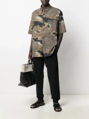 Acne Studios ナイロンシャツ ブラック 光沢感 サイドポケット付 