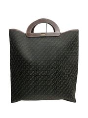 LOEWE キャンバスレザーコンビアナグラムパターンハンドバッグ レッド