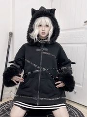 ♡ HIDOLATRAL THEODOL オオカミファーコート BLACK - メルカリ