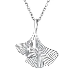 【新品】 [ChicSilver] イチョウ 葉っぱ ネックレス レディース 人気 シルバー925 銀杏 アクセサリー 0