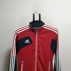 adidas ジップアップジャケット レッド/ブラック - メルカリ