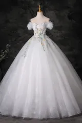 人気商品 新品 花の楽園に舞い降りたような 可憐で幻想的なホワイトプリンセスドレス