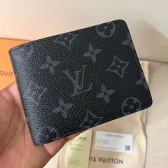 S級/フルセット Louis Vuitton ルイヴィトン エクリプス 二つ折り財布 マルチプル ウォレット ブラック
