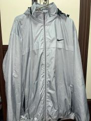 00s y2k NIKE ナイロンジャケット テックグレー リップストップ 短丈 