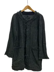 pas de calais パドカレ/size:38/参￥48.600/グレンチェック/ノーカラージャケット/ダークグレー/レディース/FD0062のサムネイル
