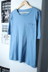(XL-2XL) Tommy Hilfiger トミーヒルフィガー オーバーサイズ Tシャツ ライトブルー ポケット-18402