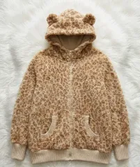 コールザ COLZA レオパード くまミミ フリース フードジップアップ ジャケット