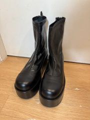 ボッテガヴェネタ スクエアトゥ　ブロックアンクルブーツ 黒37ハーフ ボッテガヴェネタ スクエアトゥ ブロックアンクルブーツ 黒37ハーフ