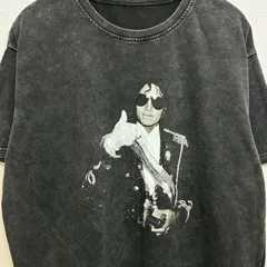 新品 マイケルジャクソン Michael Jackson バンドTシャツ ミュージックTシャツ ウォッシュド加工 ブラック Lサイズ 古着加工 バンティー バンT バンド ロック メタル グランジ 半袖 夏物 夏服 プリント グラフィック アメカジ アメリカのサムネイル