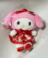 My Melody いちご新聞マスコットぬいぐるみ キーホルダー