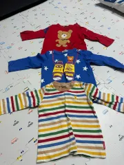 ミッキーハウス キッズ 長袖 Tシャツ 3枚 セット 80